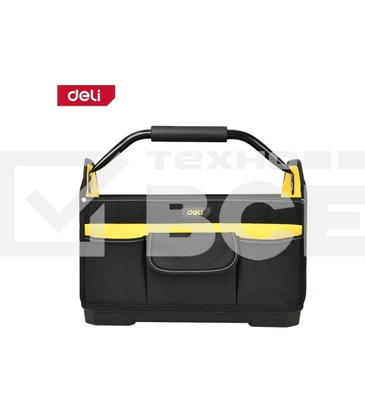 Сумка для инструментов каркасная с жестким пластиковым дном Deli DL586111 7 карманов, без плечевого ремня, ткань Оксфорд 600D
