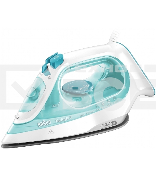 Утюг Braun SI 3041 GR TexStyle 3 белый/бирюзовый, 2350 Вт, 45 г/мин, 150 г/мин, 270 мл