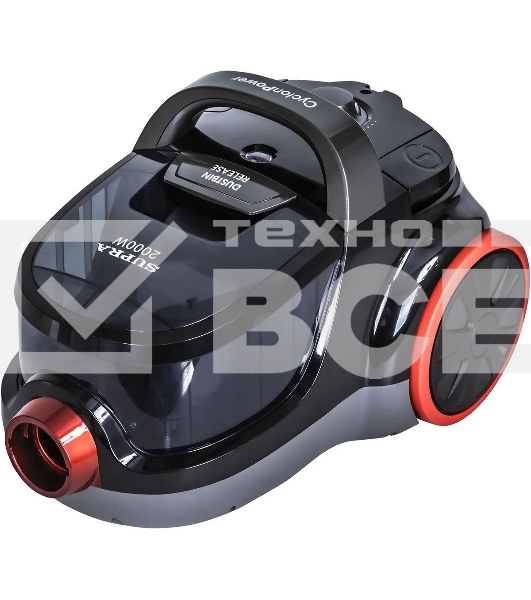 Пылесос SUPRA VCS-2024 серый, 230/2000 Вт, уборка сухая, пылесборник контейнер 2 л