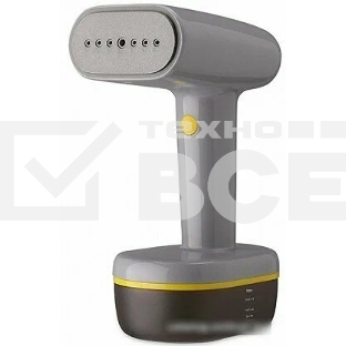 Ручной отпариватель BQ SG1007H Gray-Yellow, Мощность 1800 Ватт , 2 в 1: Отпаривание и глажка, Быстрый нагрев, Вертикальное и горизонтальное отпаривание, Сухая глажка, Щетка-насадка в комплекте, Резервуар для воды 260 мл, Постоянный пар до 35 г/мин, Тефлон