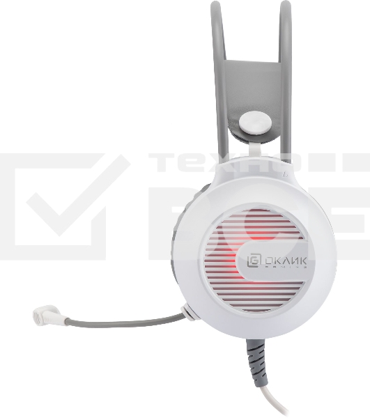 Наушники с микрофоном Оклик HS-L300G White белый 2.2м мониторные USB оголовье (1796952)