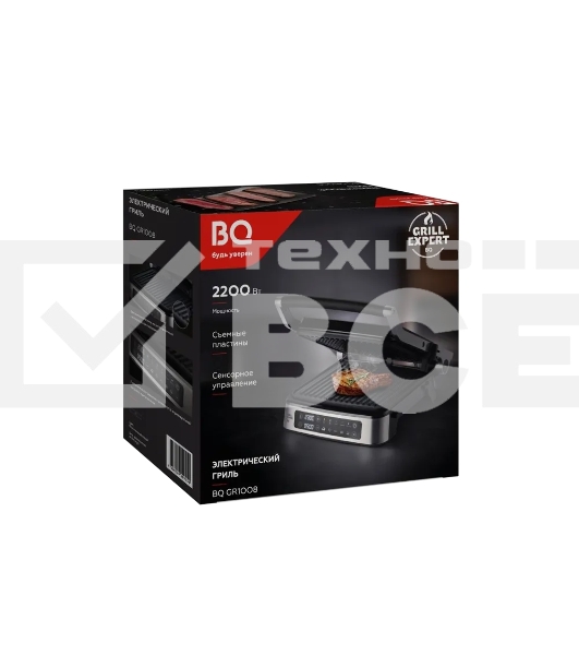 Электрический гриль BQ GR1008 Metallic Gray. Мощность:2200 Вт, Съемные пластины, Сенсорное управление, Две съемные пластины из литого алюминия с антипригарным покрытием, 5 автоматических режимов и возможнсть индивидуальной настройки, Крышка прибора открыв