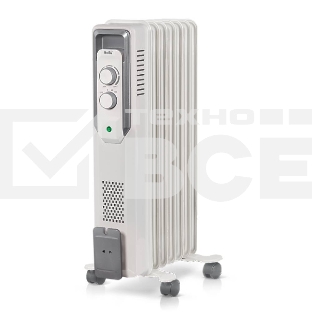 Масляный обогреватель Ballu CUBE BOH/CB-07W (7 секций), белый, 1500 Вт, 15 м2, механический термостат