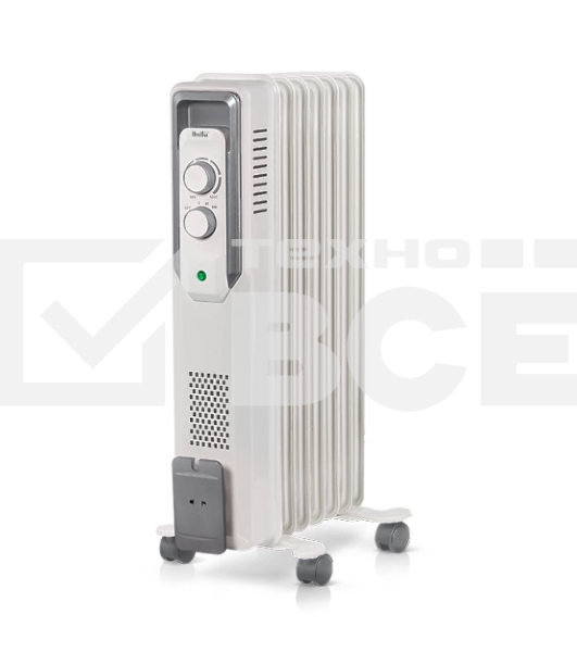 Масляный обогреватель Ballu CUBE BOH/CB-07W (7 секций), белый, 1500 Вт, 15 м2, механический термостат