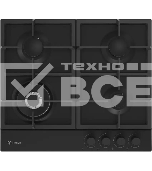 Газовая варочная поверхность Indesit THPM 642 WS/BL/I, черный