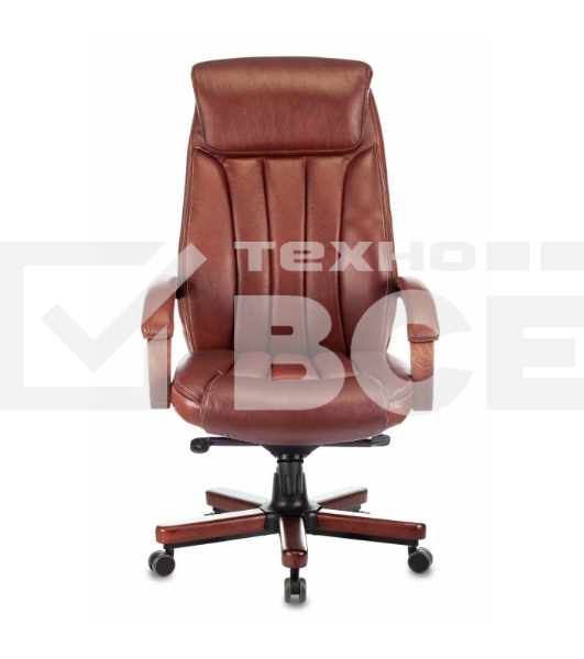 Кресло руководителя Бюрократ T-9922WALNUT светло-коричневый Leather Eichel, кожа, крестовина дерево