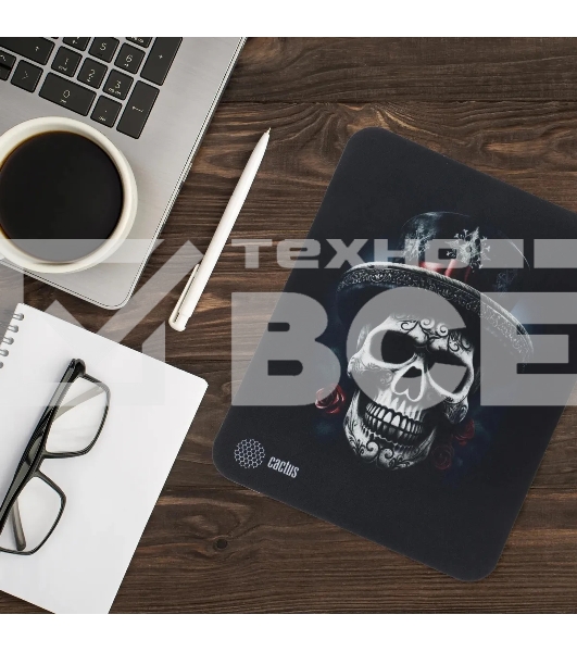 Коврик для мыши Cactus Scull 250x200x3мм (CS-MP-D05S)