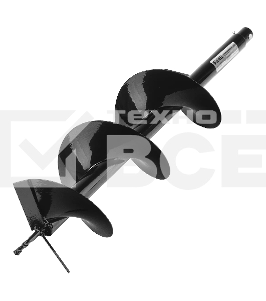 Шнек для грунта Denzel E-200, диаметр 200 мм, длина 800 мм, соединение 20 мм, несъемный нож