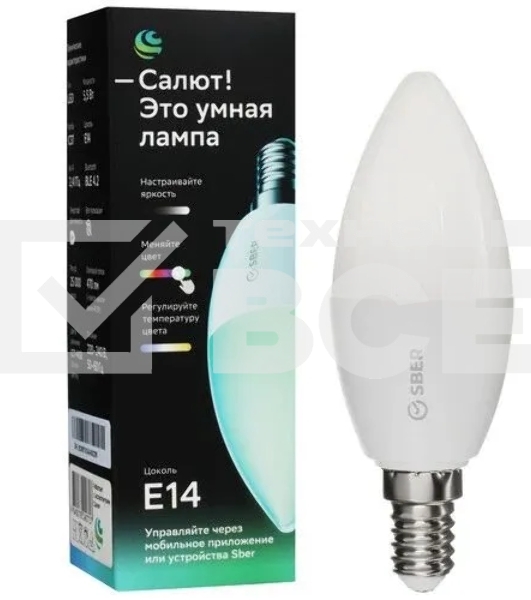 Умная лампа SBER C37 (E14), SBDV-00117