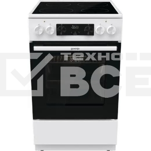 Плита электрическая Gorenje GEC5C61WG белый, конфорок 4 электрических, духовка 70 л, 50 см x 85 см x 59.4 см (без крышки)