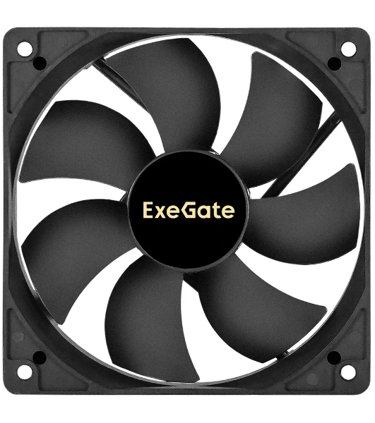 Вентилятор корпусной ExeGate ExtraSilent ES12025B2P, 120 мм, 1300 об/мин, 22 дБ, 2-pin, без подсветки