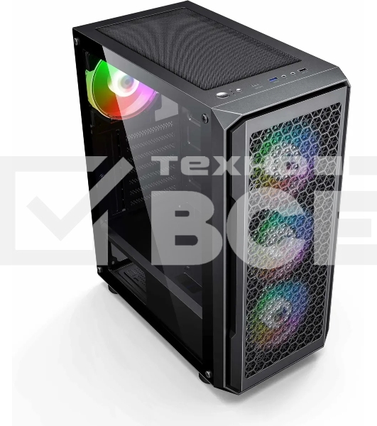 Компьютерный корпус Accord 3338 черный без БП ATX 1xUSB2.0 1xUSB3.0 1xUSB3.1 audio bott PSU