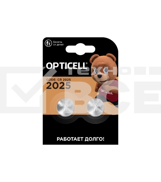 Батарея Opticell Specialty 2025 CR2025 (2шт) блистер серебристый