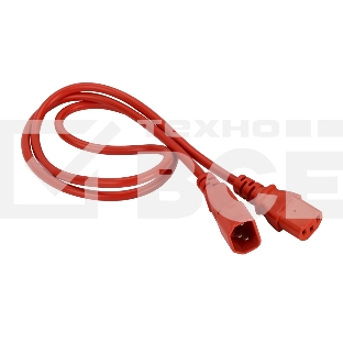 Шнур питания Lanmaster LAN-PP13/14-0.5-RD C13-С14 проводник.:3x0.75мм2 0.5м 220В 10А красный