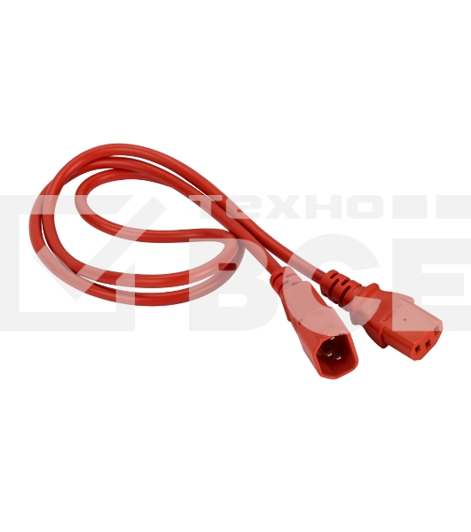 Шнур питания Lanmaster LAN-PP13/14-0.5-RD C13-С14 проводник.:3x0.75мм2 0.5м 220В 10А красный
