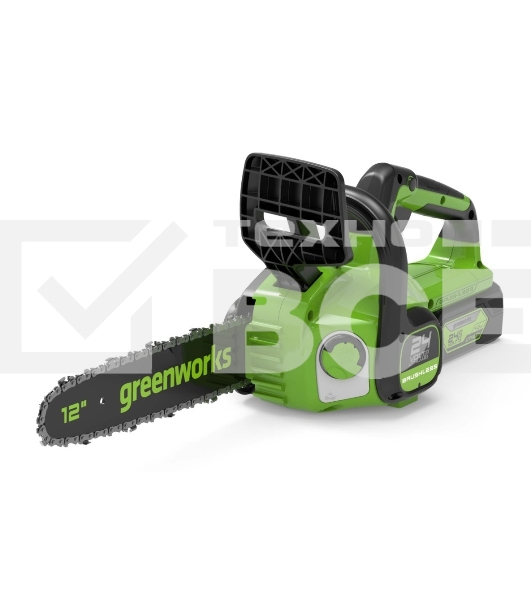 Цепная пила аккумуляторная GreenWorks GD24CS30K4, 24V, 30см, бесщеточная, c АКБ 4 Ач и ЗУ (2007007UB)