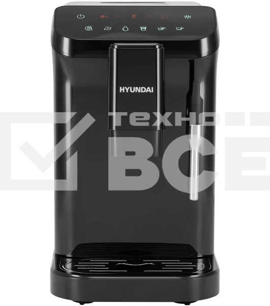 Кофемашина автоматическая Hyundai HAM-4001 черный, исп. кофе - молотый, 1.5 л, 1350 Вт, 20 Бар
