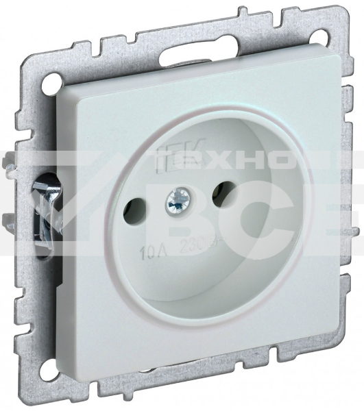 Розетка 1-местная IEK BRITE РС10-1-0-БрЖ без заземления, без защитных шторок, 10А, жемчуг
