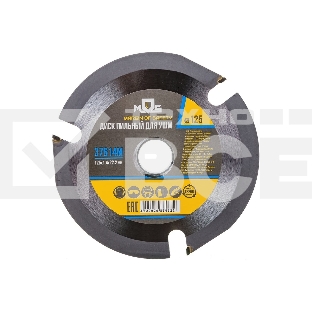 Диск пильный по дереву Fit, посадочный диаметр 22.2 мм, 3 зуба с карбидными вставками, мелкий зуб, 125 мм