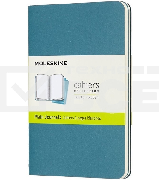 Блокнот Moleskine CAHIER JOURNAL CH013B44 Pocket 90x140мм, обложка картон, 64 страниц, нелинованный, голубой (3шт)