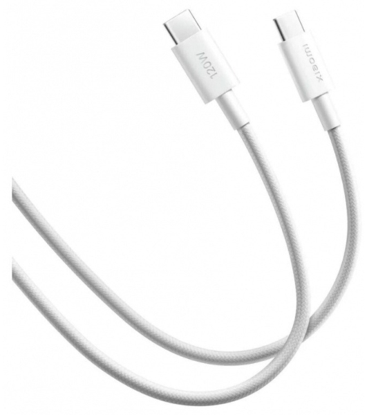 USB кабель Xiaomi 6A Braided USB-C to USB-C Cable 2m белый