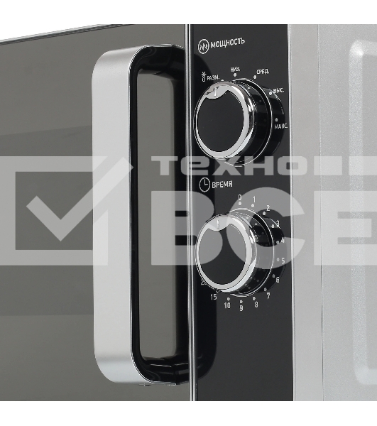 Микроволновая печь BBK 20MWS-772M/S-M серебристый, 20 л, 700 Вт, переключатели - поворотный механизм