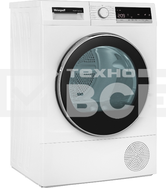 Сушильная машина Weissgauff WD 5297 DS Heat Pump белый, 7 кг, сушка - тепловой насос, программ - 15, 59.6 x 84.5 x 52.5 см