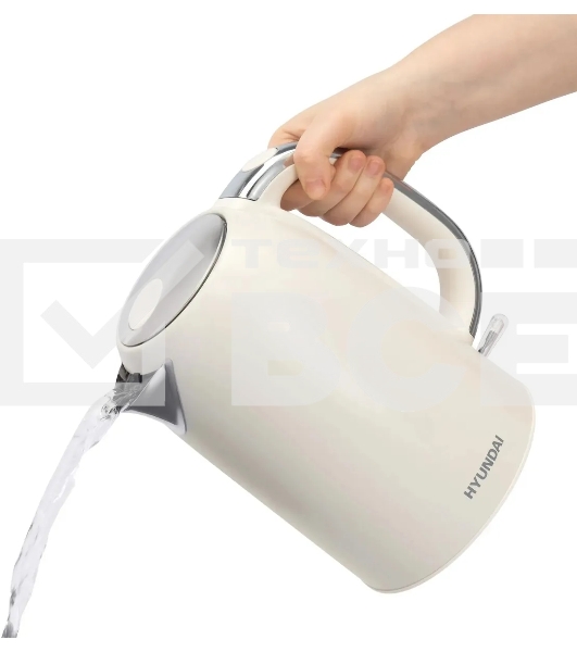 Чайник электрический Hyundai HYK-S9900 1.7л. 2200Вт молочный/серебристый корпус: металл