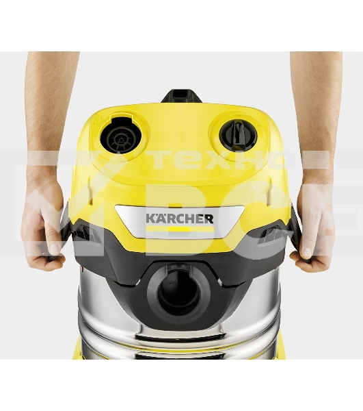 Строительный пылесос Karcher WD 4 S V-20/5/22 (1.628-260.0) желтый, 240/1000 Вт, уборка сухая/сбор воды, пылесборник мешок/контейнер, 20 л