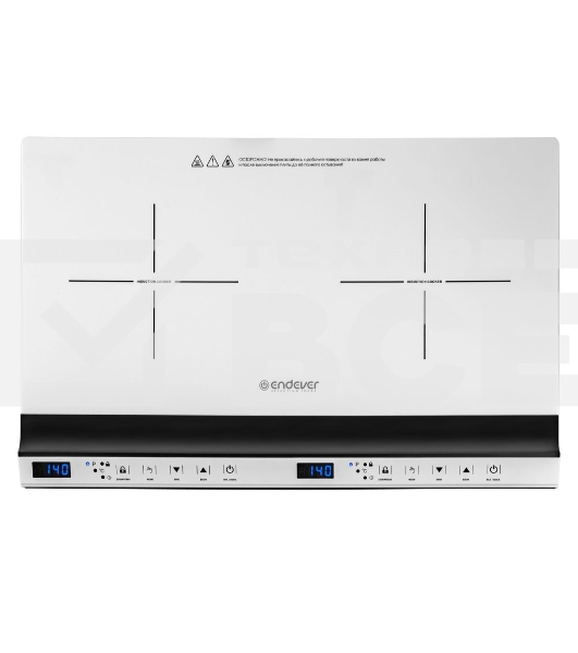 Плитка электрическая индукционного типа с двумя конфорками ENDEVER Skyline IP-69, белый, мощность 1800 Вт+1300 Вт, диаметр посуды 12-26 см, 2 шт/уп