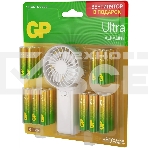 Батарея GP Ultra 15AU/24AU/FANWETA21-2CRSBC24 AA/AAA (промо:Вентилятор в подарок) (24шт) блистер, фото2