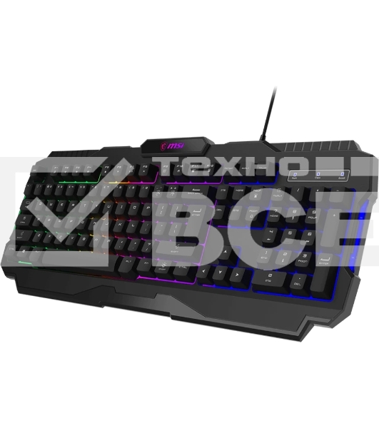 Клавиатура проводная MSI FORGE GK100, Wired, RGb lighting, Anti-ghosting Capability, Black