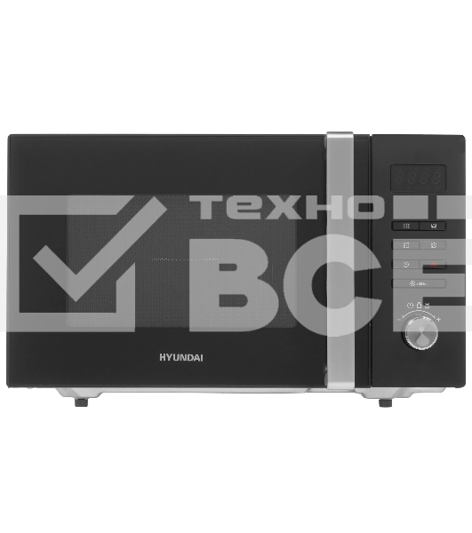 Микроволновая печь Hyundai HYM-M2062 черный, 23 л, 800 Вт, переключатели - поворотный механизм/кнопки