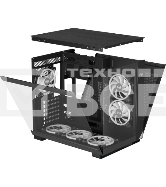 Компьютерный корпус без блока питания Case PCCooler C3T500 ARGB BK, Midi-Tower, TG, 6x120мм ARGB, 1xUSB-C 3.1 + 2xUSB-A 3.0, ATX, mATX, mITX черный