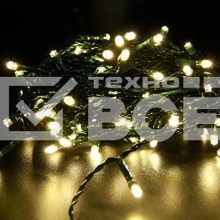 Гирлянда светод. рисовая Funray RL-110WW, 10м, 100LED, тепл.белый, темно-зел. шнур 0,7м, контроллер,