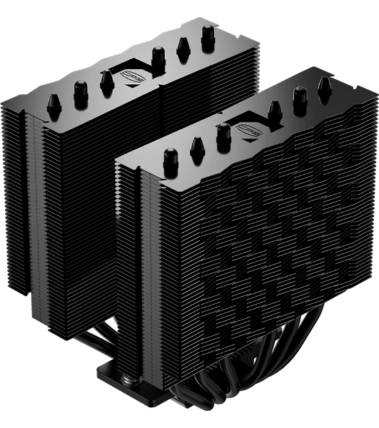 Кулер для процессора/CPU Cooler PCCooler RT620 ARGB BK (250W, 4-pin PWM, 157мм, Al/Cu, 6x6мм, 2x120мм, 73.32CFM, 34.9dBA, 2200RPM, S: 1851/1700/1200/115X, AM5/AM4, черный)