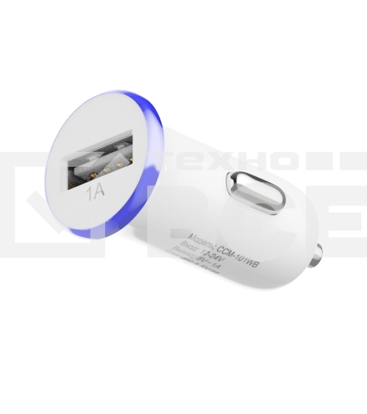 Автомобильное зарядное устройство Maxvi CCM-101WB USB 1А бело-синий