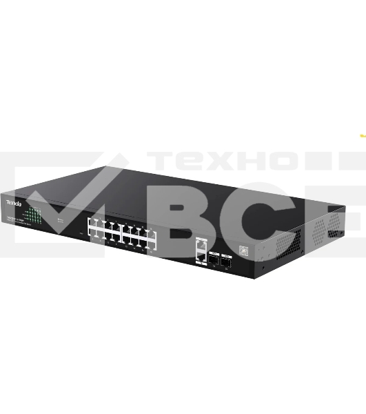 Коммутатор управляемый PoE Tenda TEG2220P-16-250W, 18 портов, 18x1 Гбит/с, SFP 2x1 Гбит/с, PoE 16x30Вт (до 230Вт)
