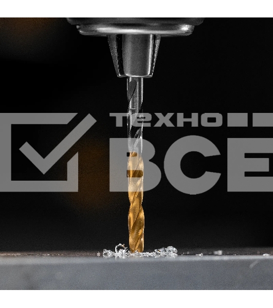 Сверло спиральное по металлу Denzel 3,5 x 70мм, Р6М5, Golden Tip, многогранная заточка, 2 шт.