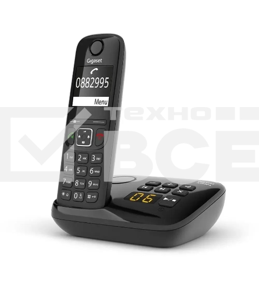 Радиотелефон Dect Gigaset AS690A черный автооветчик АОН