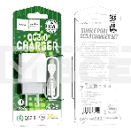 Зарядное устройство Hoco 18Вт, 3А, QC3.0, 1xUSB + кабель USB/Type-C, C72Q, белый, блистер, фото3
