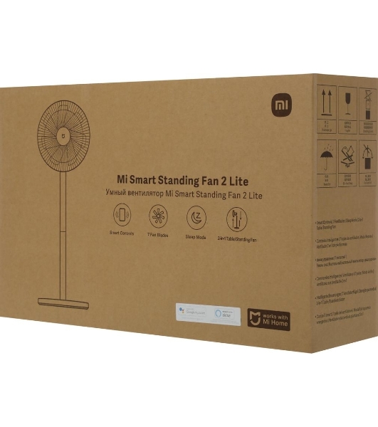 Вентилятор Xiaomi Mi Smart Standing Fan 2 Lite белый, напольный, 15 Вт, 100 скоростей, 35.5 см