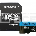 Флеш карта Micro SecureDigital 128Gb ADATA AUSDX128GUICL10A1-RA1 {MicroSDXC Class 10 UHS-I, SD adapter}, фото2