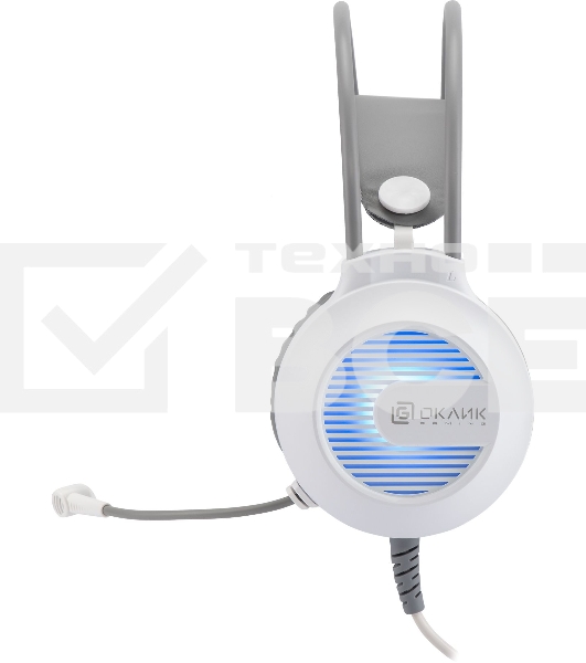 Наушники с микрофоном Оклик HS-L300G White белый 2.2м мониторные USB оголовье (1796952)