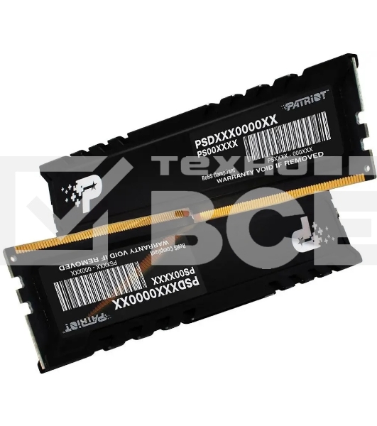 Оперативная память Patriot Signature Premium, DDR5, 64GB (2x32 GB), 4800 MHz, CL40, радиатор, черный