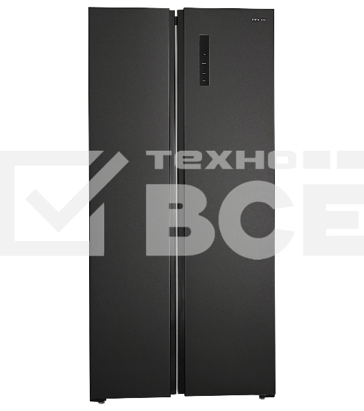 Холодильник HIBERG RFS-480DX NFB инвертер графитовый черный  двухкамерный 271/165л морозилка сбоку Side-by-Side
