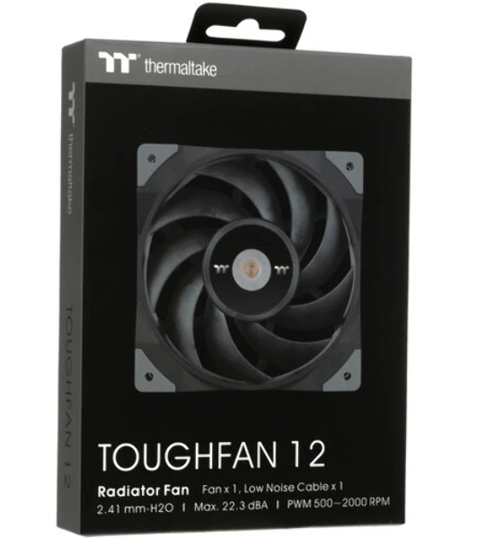 Вентилятор для корпуса Thermaltake TOUGHFAN 12 черный, 120 мм, 2000 об/мин, 22.3 дБ, 4 pin