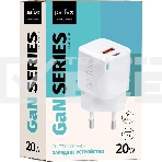 Сетевое зарядное устройство с двумя разъемами PERFEO USB-A+TYPE-C, GaN, 20W, белый (I4652), фото2
