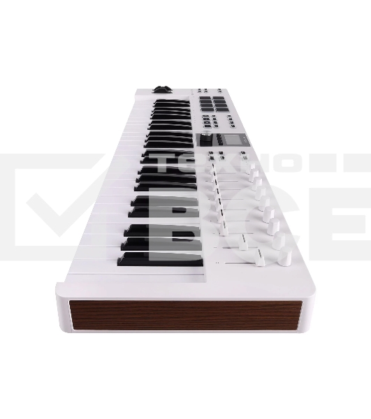 Клавиатура MIDI [231521] Arturia [KeyLab Essential 49 mk3 White] 49 клавиш, LCD дисплей, 9 энкодеров, 8 пэдов, 9 фейдеров, 12 кнопок управления, колеса высоты тона и модуляции, 1/4