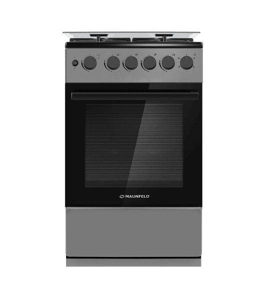 Плита газовая Maunfeld MGC50GCGR08D серый, конфорок 4 шт, духовка 59 л, 50 см x 89 см x 65 см